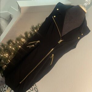 Calvin Klein Black Dress with Gold Accents
